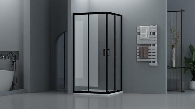 Adema Dawn Douchecabine 90x90x185cm vierkant zwart mat SW1381739