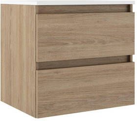 Adema Chaci Badkameronderkast 60cm 2 lades greeploos eiken 84392