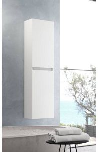 Adema Chaci Hoge Kast 140x35x27cm 2 deuren greeploos Mat Wit OUTLET 082141
