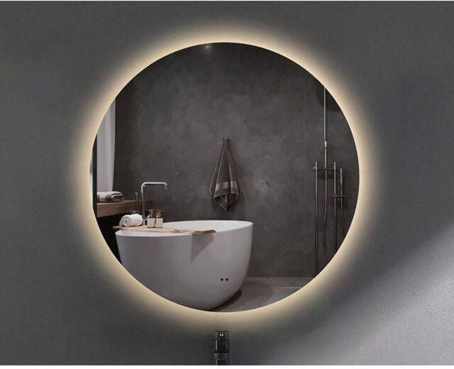 Adema Circle Badkamerspiegel rond diameter 100cm indirecte LED verlichting spiegelverwarming infrarood schakelaar SW3-100