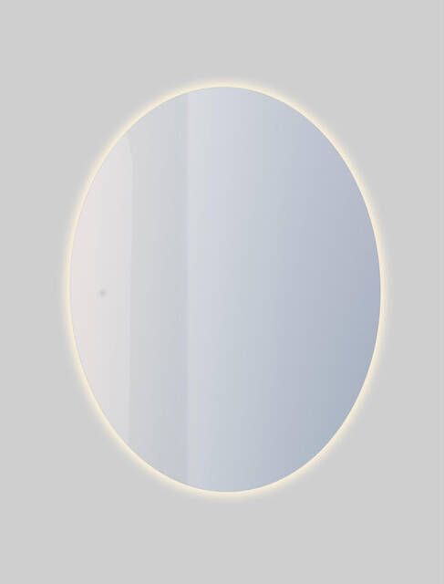 Adema Oval badkamerspiegel 60x80cm ovaal incl. indirecte LED verlichting spiegelverwarming touch schakelaar NAB001-B-60x80