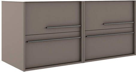 Adema Prime Essential Wastafelonderkast 120x55x45.5cm 4 lades Standaard greep MDF taupe AQUA_60_Quarzo_2x