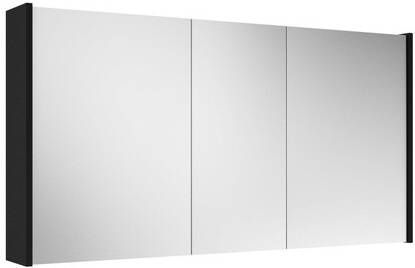Adema Prime Spiegelkast 120x63x16cm inclusief zijpanelen mat zwart SW1212818 SW812071