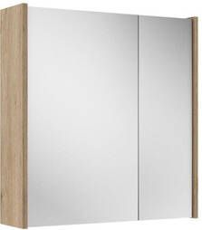 Adema Prime Spiegelkast 60x63x16cm inclusief zijpanelen Eiken SW1212815 SW812072