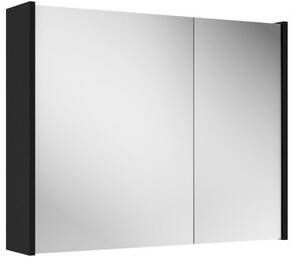 Adema Prime Spiegelkast 80x63x16cm inclusief zijpanelen mat zwart SW1212816 SW812071