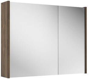 Adema Prime Spiegelkast 80x63x16cm inclusief zijpanelen noten (hout) SW1212816 SW812073