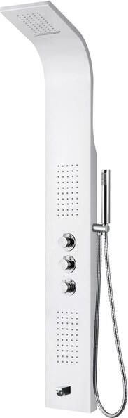 Aloni douchepaneel 160x46x20cm handdouche massagejets uitloopkraan wit ZLW103 - Foto 1