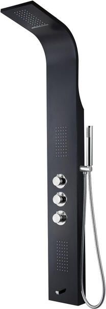 Aloni douchepaneel 160x46x20cm handdouche massagejets uitloopkraan zwart ZLZ102