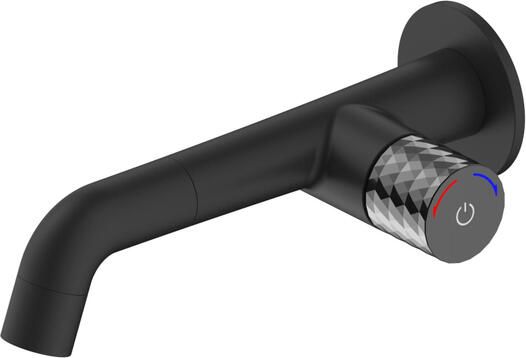 Aloni Flow Wastafelmengkraan 22.4x11.2x7cm drukknop inbouw zwart mat KS405506B