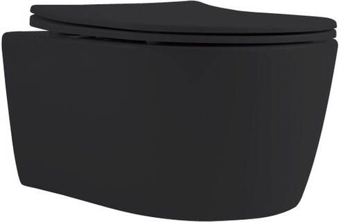 SaniGoods Willow hangend toilet met softclose sluiting zwart mat