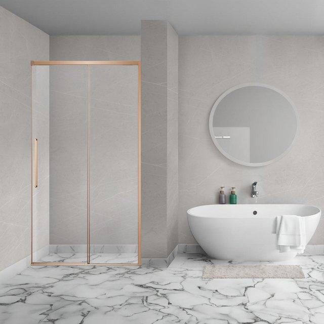 Aqua Vista Lokla Linea nisdeur 160x200cm incl. montageset geborsteld koper R-BC-LC160-SCX - Foto 2
