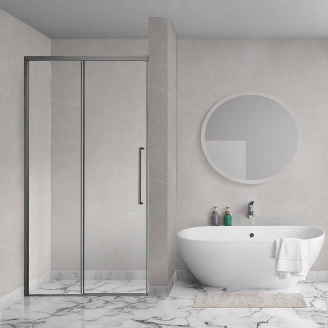 Aqua Vista Lokla Linea nisdeur 120x200cm incl. montageset gunmetal R-GML-LC120-SCX