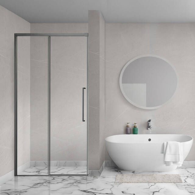 Aqua Vista Lokla Linea nisdeur 140x200cm incl. montageset gunmetal R-GML-LC140-SCX