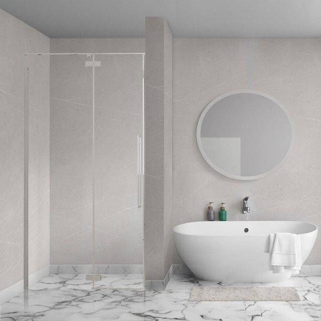 Aqua Vista Oria Linea nisdeur 100x200cm incl. montageset Geborsteld rvs SW1186294 SW1186295