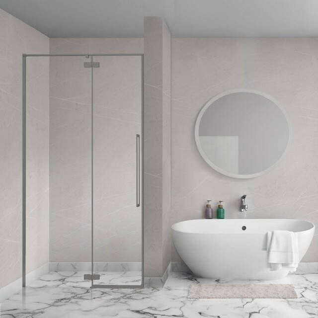 Aqua Vista Oria Linea nisdeur 100x200cm incl. montageset Gunmetal SW1186294 SW1175905