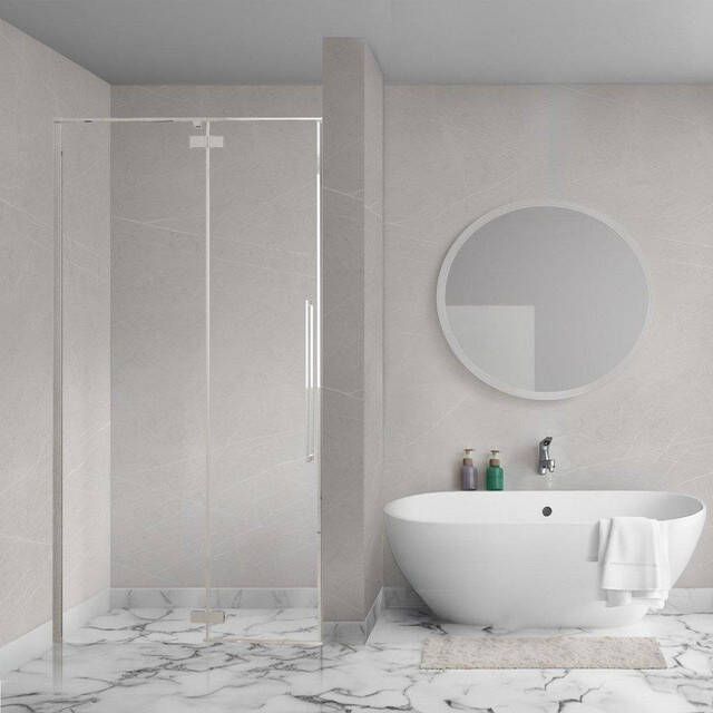 Aqua Vista Oria Linea nisdeur 120x200cm incl. montageset Chroom SW1175896 SW1175898