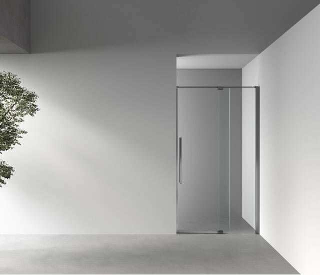Aqua Vista Taviano Linea nisdeur 80x200cm incl. montageset gunmetal SW1209625 SW1209676