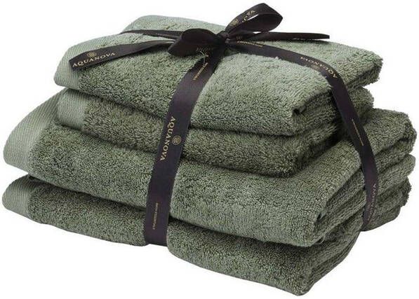 Aquanova Rio Handdoek bundel GOTS KATOEN 2x 50x100 + 2x 67x130 cm Forest (legergroen) RIOBUS-269