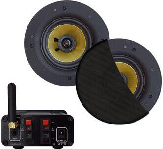 Aquasound Bluetooth Audio bluetooth audiosysteem (30 watt bt4.0 auto-aux) met rumba speakerset (mat zwart) 230v 12v BMN30EASY-RZ