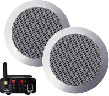 Aquasound Bluetooth Audio bluetooth audiosysteem (35 watt bt4.0 auto-aux ) met twist speakerset (mat chroom) 230v 12v BMN35EASY-TC
