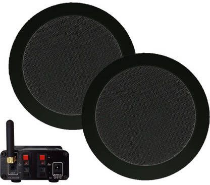 Aquasound Bluetooth Audio bluetooth audiosysteem (35 watt bt4.0 auto-aux ) met twist speakerset (mat zwart) 230v 12v BMN35EASY-TZ