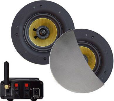 Aquasound Bluetooth Audio bluetooth audiosysteem (50 watt bt4.0 auto-aux) met samba speakerset (mat chroom) 230v 12v BMN50EASY-SC