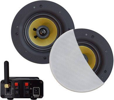 Aquasound Bluetooth Audio bluetooth audiosysteem (50 watt bt4.0 auto-aux) met samba speakerset (wit) 230v 12v BMN50EASY-SW