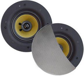 Aquasound Rumba speakerset 45w (0 5" tweeter) mat chroom rond 120 mm diepte 55 mm randloos ipx4 SPKRUMBA-C