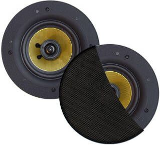 Aquasound Samba speakerset 65w (draaibare tweeter) mat zwart (rond 195 mm) randloos SPKSAMBA4065-Z