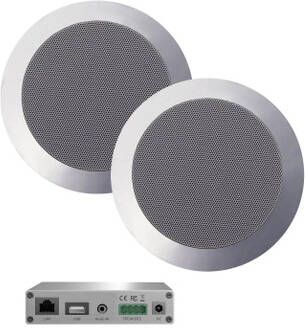 Aquasound WiFi Audio wifi-audiosysteem (airplay dlna) 30 watt incl twist speakers mat chroom (135 mm) . 230v 12v lan wlan WMA30-TC