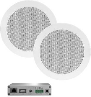 Aquasound WiFi Audio wifi-audiosysteem (airplay dlna) 30 watt incl twist speakers wit (135 mm) . 230v 12v lan wlan WMA30-TW