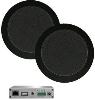 Aquasound WiFi Audio wifi-audiosysteem (airplay dlna) 30 watt incl twist speakers zwart (135 mm) . 230v 12v lan wlan WMA30-TZ