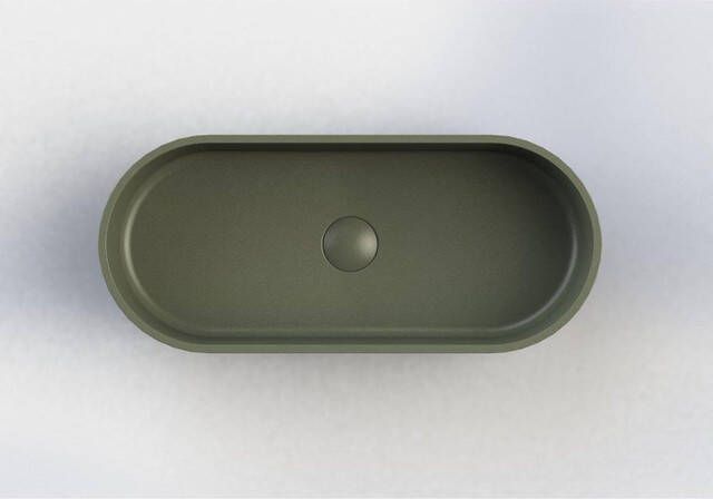 Arcqua Case waskom 60x26cm Ovaal Cast marble Mat groen WAS390001