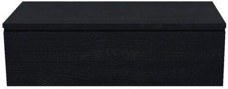 Arcqua Living Onderkast 100x46x30cm 1 lades greeploos gemelamineerd spaanplaat oak black ONK494212