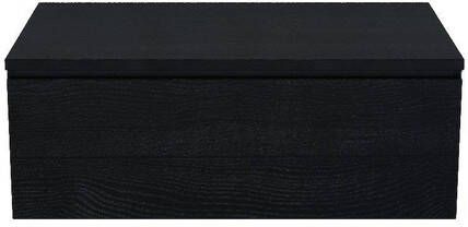 Arcqua Living Onderkast 80x46x30cm 1 lades greeploos gemelamineerd spaanplaat oak black ONK494185