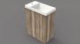 Arcqua Luna Fonteinset 54.3x39.7x21.8cm Canyon Oak met marble fontein zonder overloop glans wit FNK411269 - Thumbnail 2