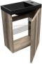 Arcqua Luna Fonteinset 54.3x39.7x21.8cm Canyon Oak met marble fontein zonder overloop mat zwart FNK419559 - Thumbnail 2