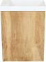 Arcqua Marble Fonteinset 40x22x54.5cm fontein mat wit met overloop oak natural FNK489966 - Thumbnail 2