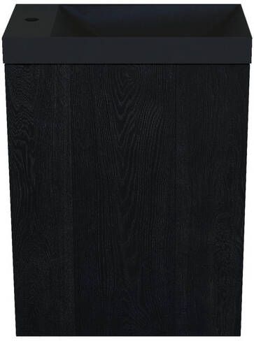 Arcqua Marble Fonteinset 40x22x54.5cm fontein mat zwart zonder overloop oak black FNK491179