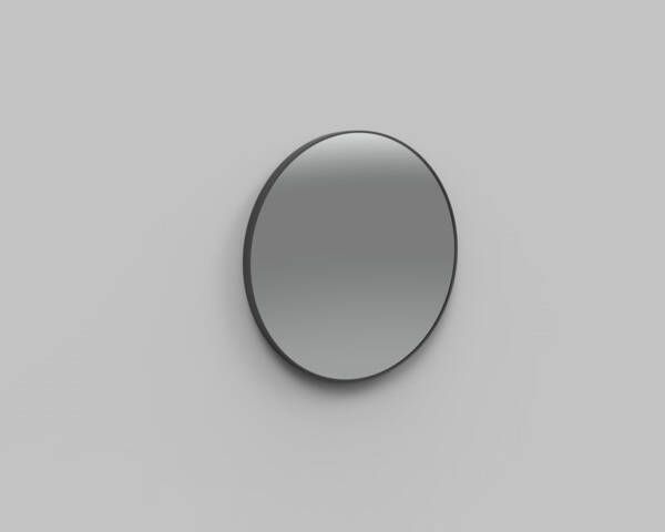 Arcqua Reflect spiegel two rond 60cm aluminium omlijsting mat zwart SPI129054