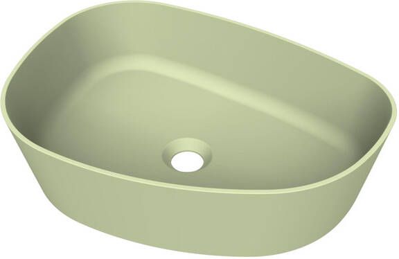Arcqua Rocker waskom opbouw organisch links 50x37cm mat pastel groen WAS709539