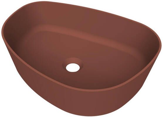 Arcqua Rocker waskom opbouw organisch links 50x37cm mat terracotta WAS753065