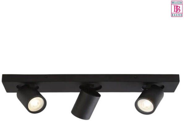 Bellezza Bagno Plafond wandlamp LED mat zwart rechte plaat SD-2060-11