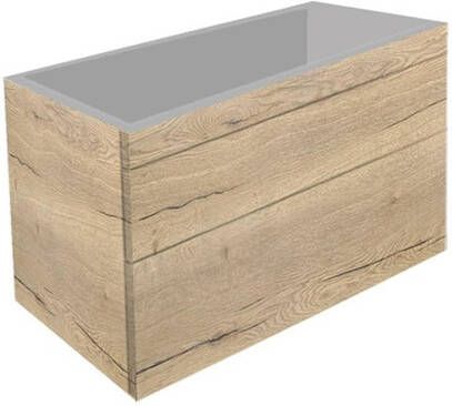 Best Design Badkamermeubel Beauty 2 Laden Greeploos 100 cm Eiken Zonder Wastafel