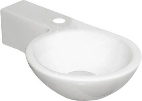 Douche Concurrent Fontein Step Rond Links 38x23x9 5cm Keramiek Glans Wit