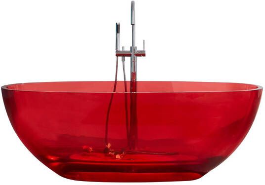 Douche Concurrent Ligbad Vrijstaand Best Design Exclusive Ovaal 170x78x56cm Hoogwaardig Transparant Rood