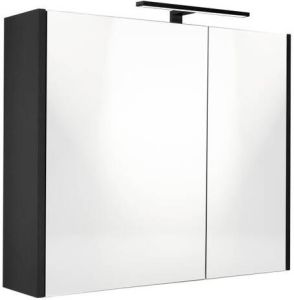 Best Design Halifax spiegelkast 60x60cm met opbouwverlichting MDF zwart mat 4014670