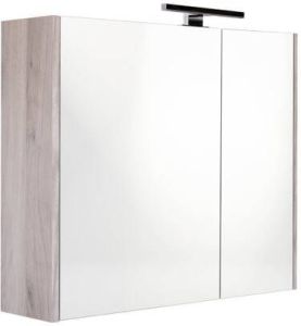 Best Design Halifax spiegelkast 80x60cm met opbouwverlichting MDF grijs eiken 4014720