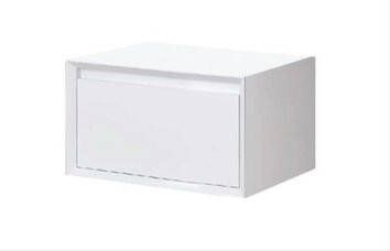 Douche Concurrent Ladekast Horizon Hangend 60x40x40cm Solid Surface Mat Wit Softclose Greeploos