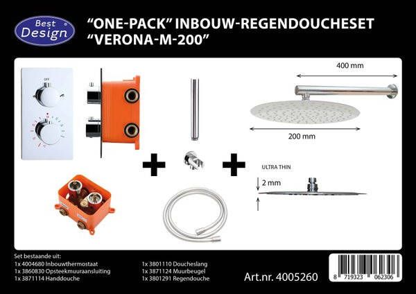 Best Design One Pack inbouw regendoucheset Verona M 200 4005260